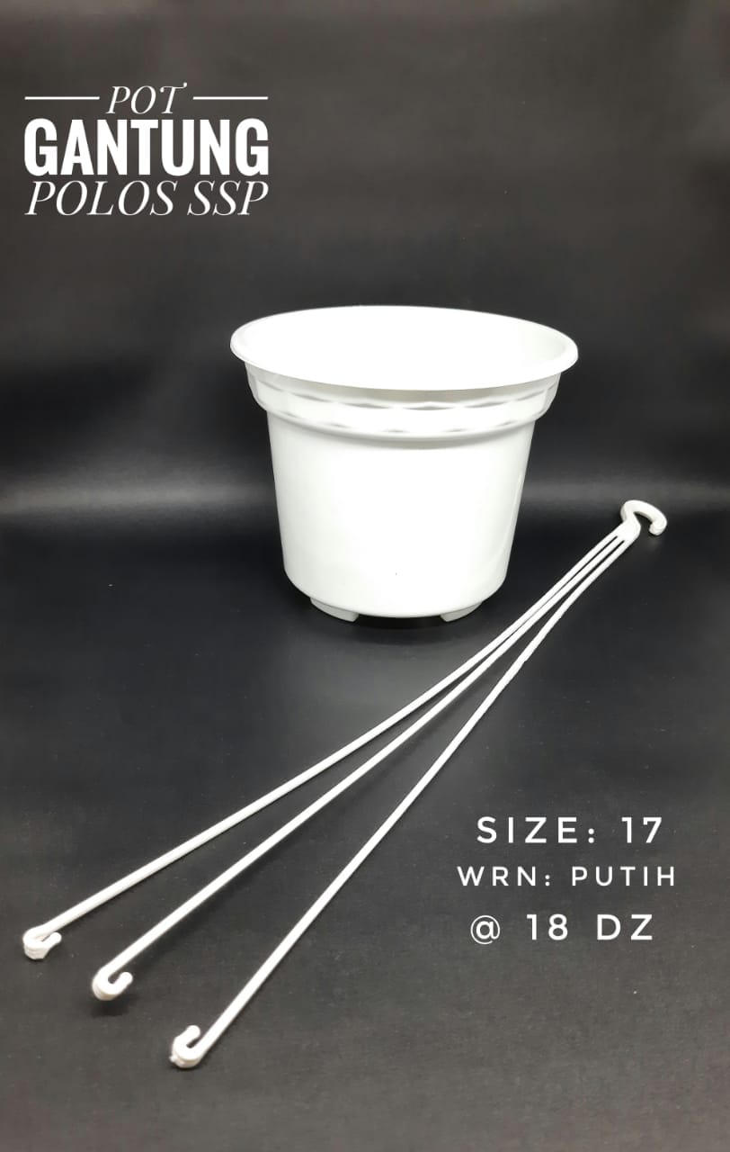 Pot Gantung Polos SSP (Putih - Size 17)